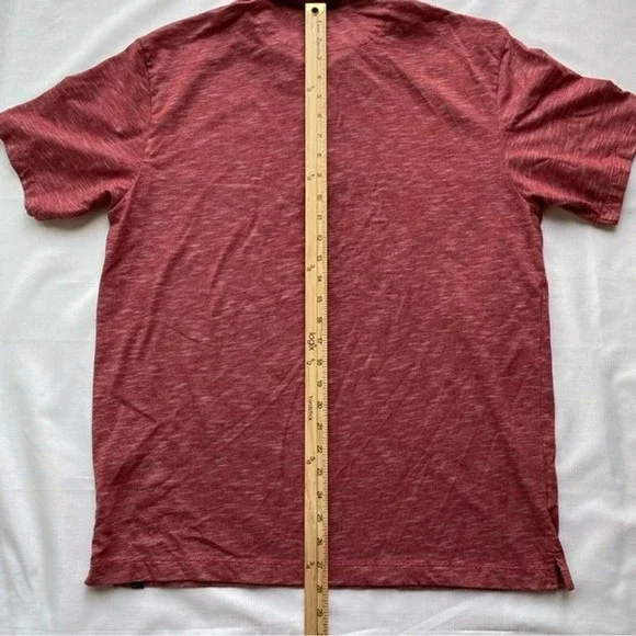 Perry Ellis Men's Short Sleeve Polo Shirt Color Heather Red Size Large - Picture 5 of 5